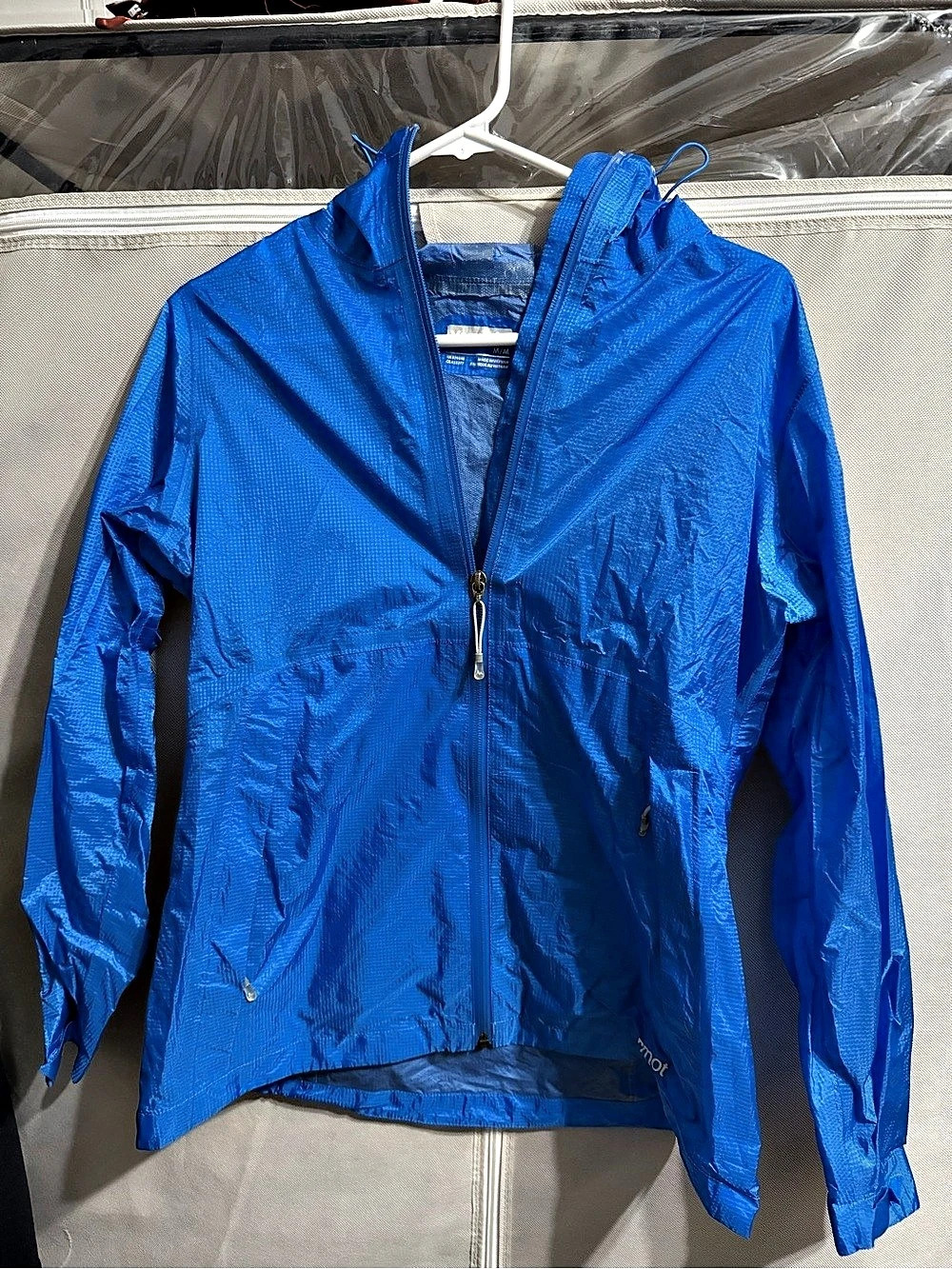 Marmot Blue Hooded Jacket Size Medium